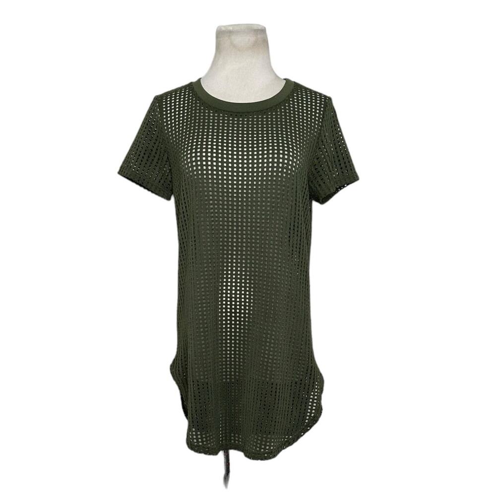 K Too green mesh short sleeves tunic cover up size small